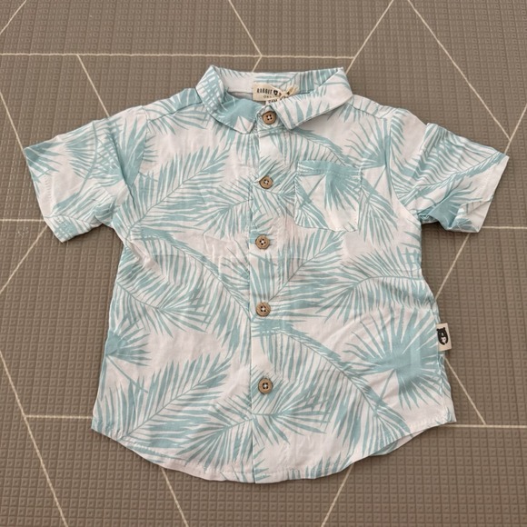 NEW Rabbit & Bear Organic Cotton Baby Shirt Size 24 Month Hawaiian Button Down - Picture 1 of 4